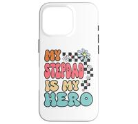 Custodia per iPhone 16 Pro Stepdad Hero Cute Retro Floral Fathers Day Appreciation