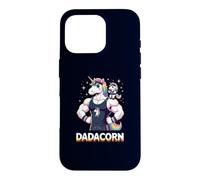Custodia per iPhone 16 Pro Strong Like Dad: divertente palestra per allenamento con Dadacorn e Baby Unicorn