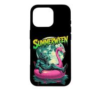 Custodia per iPhone 16 Pro Summerween Werewolf Retro Horror Beach Halloween in estate
