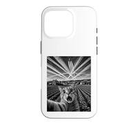 Custodia per iPhone 16 Pro Surreale Gatto Selfie Farm Scie chimiche Umorismo