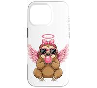 Custodia per iPhone 16 Pro Sweet Valentine's Day Sloth Angel With Pink Wings