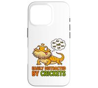 Custodia per iPhone 16 Pro T-shirt divertente con drago barbuto distratto da crickets