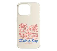 Custodia per iPhone 16 Pro Take It Easy Coastal Vibes Beach Palm Tree Summer