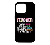 Custodia per iPhone 16 Pro Teacher Flower Takes A Hand Thank You Funny School Teachers