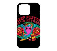 Custodia per iPhone 16 Pro Tenere la politica fuori dalle rose serpente utero
