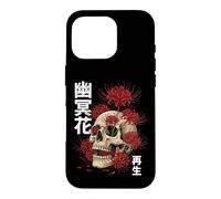 Custodia per iPhone 16 Pro Teschio Giglio Ragno Giapponese Giappone