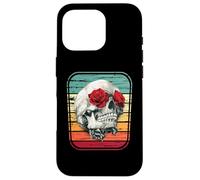Custodia per iPhone 16 Pro Teschio rose vintage rock teschi fiori retrò rocker regalo
