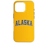 Custodia per iPhone 16 Pro Testo retrò stile vintage blu Alaska