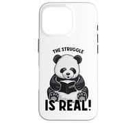 Custodia per iPhone 16 Pro The Struggle Is Real Cute Panda Bear Matematica Libro di matematica