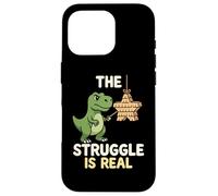 Custodia per iPhone 16 Pro The Struggles Real Dino T-Rex Pignatta Cartoon Animal