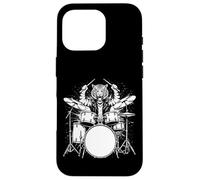Custodia per iPhone 16 Pro Tiger Drummer Rock Wild Animal Suonare la batteria