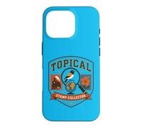 Custodia per iPhone 16 Pro Timbri topici collezionista vintage Philately Crest