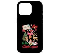 Custodia per iPhone 16 Pro Tis The Damn Season Babbo Natale Renna Elfo Cocktail Natale