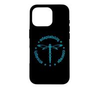 Custodia per iPhone 16 Pro Totem degli attributi tribali della libellula Dashert blu