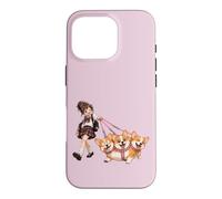 Custodia per iPhone 16 Pro Tre teste Corgi Mitologia Fantasy Carino San Valentino Cuori