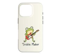 Custodia per iPhone 16 Pro Treble Maker, divertente rana, chitarrista, musica, arte retrò