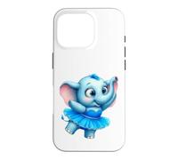 Custodia per iPhone 16 Pro Tutu blu ballerina elefante carino bambino