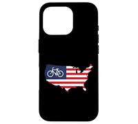 Custodia per iPhone 16 Pro UNITED STATES of Cycling American Flag Bicycle Inspired