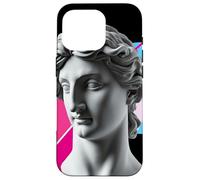 Custodia per iPhone 16 Pro Vaporwave Statua Testa Retro Geometrica Astratta Arte Elegante