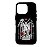 Custodia per iPhone 16 Pro Versetto della Bibbia dell'Arcangelo Cristiano Not By Might But By Grace