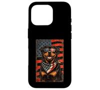 Custodia per iPhone 16 Pro Veterans Day USA American Flag Rottweiler
