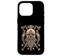 Custodia per iPhone 16 Pro Viking Skull with Beard - Viking Axe - Viking Drinking Horn