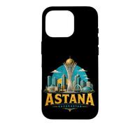 Custodia per iPhone 16 Pro Vintage Astana Kazakistan Viaggio Souvenir Landmark Gift