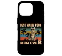 Custodia per iPhone 16 Pro Vintage Best Cat Mom Ever Funny Maine Coon Cat Mothers Day