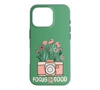 Custodia per iPhone 16 Pro Vintage Focus On The Good Wildflower Camera Happy Thoughts
