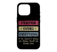 Custodia per iPhone 16 Pro Vintage Pawpaw Knows Everything Dad Father Father's Day