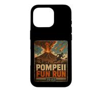 Custodia per iPhone 16 Pro Vintage Pompei Fun Run Antico Roma Vulcano Eruzione Umorismo