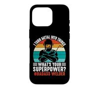 Custodia per iPhone 16 Pro Vintage What's Your Superpower Welder Funny Welders Welding