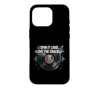 Custodia per iPhone 16 Pro Vinyl Record Collector Spin It Loud Love The Crackle