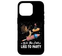 Custodia per iPhone 16 Pro We The Cats Like To Party American Cat 4th Of July Patriotic