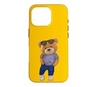 Custodia per iPhone 16 Pro Wear Cool Teddy Bear Fashion Guy Cartoon Graphic Designs Fun