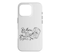 Custodia per iPhone 16 Pro When Words Leave Off Music Begins Microfono vintage