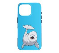 Custodia per iPhone 16 Pro White Baby Whale Beluga White Whale Marine Mammifero Bambini