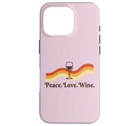 Custodia per iPhone 16 Pro Wine Tasting Drinker Peace Love Bottiglia di vino Bicchiere