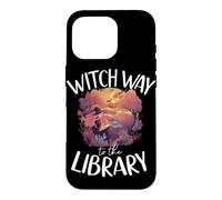 Custodia per iPhone 16 Pro Witch Way to the Library Libro spettrale di Halloween Witch Lover