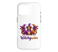 Custodia per iPhone 16 Pro Witchy Halloween WitchyWien Dachshund Dogs In Witch Hat