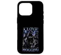 Custodia per iPhone 16 Pro Wolf Love Mogging Divertente Gen-Z Meme