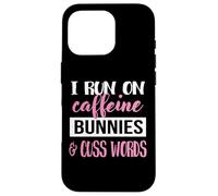 Custodia per iPhone 16 Pro Womens Girls I Run On Bunnies & Caffeine Bunny Lover