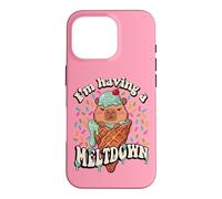 Custodia per iPhone 16 Pro Womens Girls I'm Having A Meltdown Ice Cream Capybara Lover