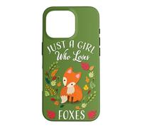 Custodia per iPhone 16 Pro Womens Kids Fall Leaves Boho Just A Girl Who Loves Foxes
