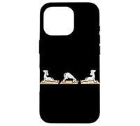 Custodia per iPhone 16 Pro Yoga Sport Esercizio Meditazione Relax Divertente Cane Yoga Pose