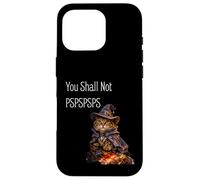 Custodia per iPhone 16 Pro You Shall Not PSPSPSPS, Cute Wizard Costume Cat