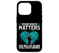 Custodia per iPhone 16 Pro Your Voice Matters Support Sexual Assault Awareness Gifts