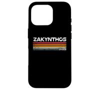 Custodia per iPhone 16 Pro Zante Grecia Vintage Retro Travel Stripes