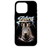 Custodia per iPhone 16 Pro Zebra Heavy Metal Concerto di musica Animal Rock N Roll anni '80