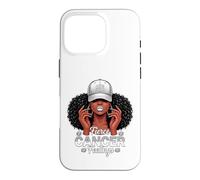 Custodia per iPhone 16 Pro Zodiac Cancer Inspired Afro Women White Grey Cap Black Girl